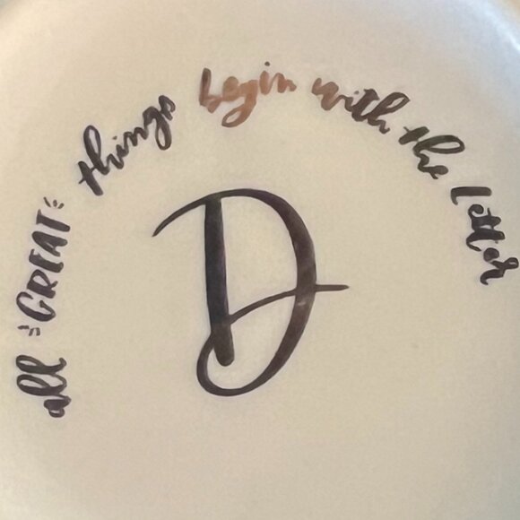 Letter D “All Great Things Begin with the Letter D” Initial Monogram Ceramic Mug - Picture 14 of 14